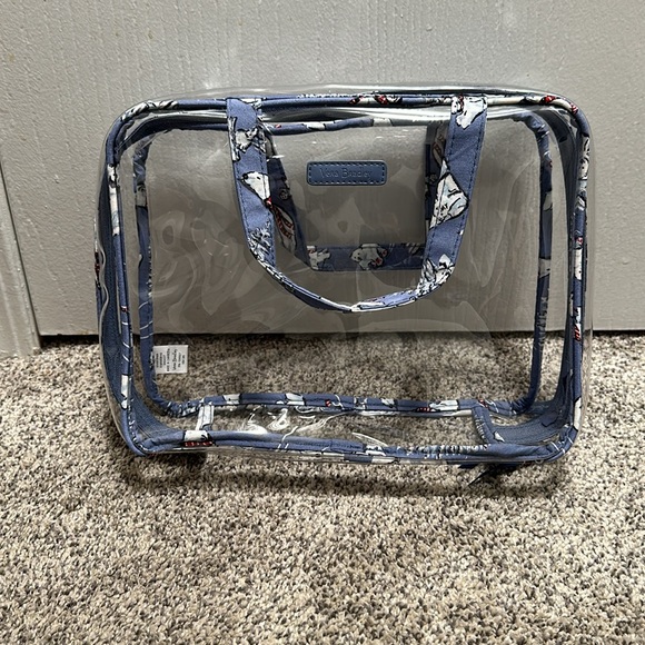 Vera Bradley 4 Pc Cosmetic Organizer- Beary Merry Cool Blur - Picture 2 of 8